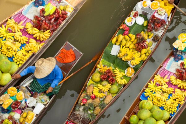 mercado flotante Bangkok